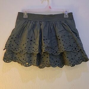 American Eagle Outfitters, XS, Army Green Floral Cut Out skirt